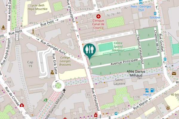 Map showing location of Rue d'Hautpoul 48 Toilet