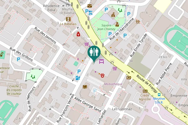 Map showing location of Rue François Vernex 2 Toilet