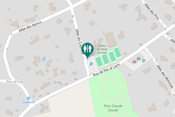 Map showing location of Allée du Cosmeur 2 Toilet