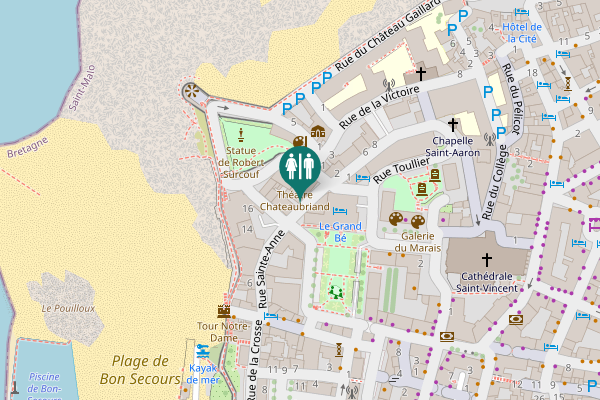Map showing location of Rue Grout de Saint-Georges 2 Toilet