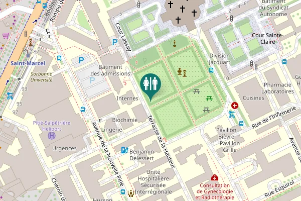 Map showing location of Terrasse de la Hauteur 5 Toilet