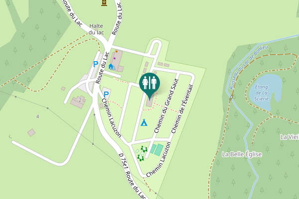Map showing location of Route du Lac 2 Toilet