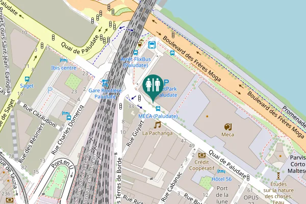 Map showing location of Quai de Paludate 36 Toilet