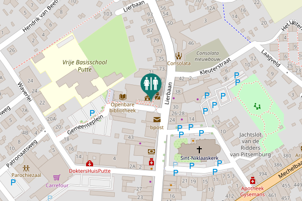 Map showing location of Gemeenteplein 1 Toilet