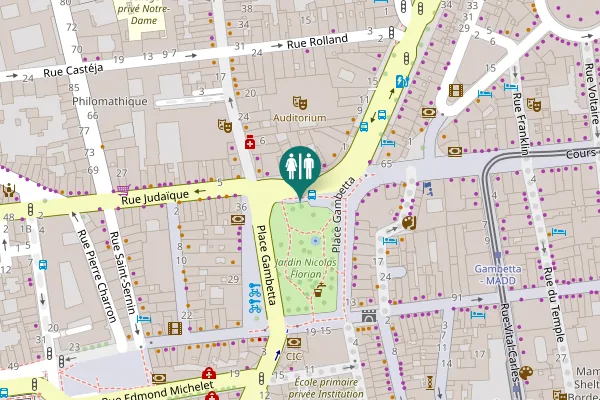 Map showing location of Place Gambetta 7 Toilet