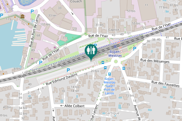 Map showing location of Rue Edmond Daubric 20 bis Toilet