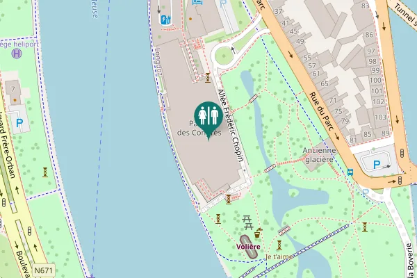 Map showing location of Allée Frédéric Chopin Toilet