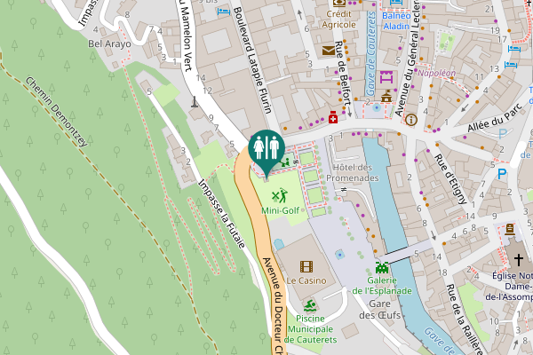 Map showing location of Cauterets Toilet