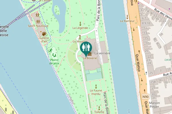 Map showing location of Parc de la Boverie 3 Toilet