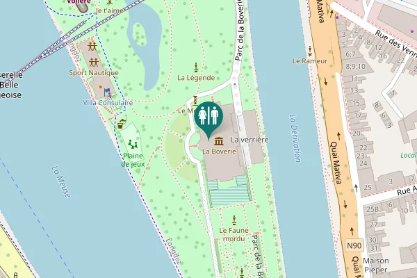 Map showing location of Parc de la Boverie 3 Toilet