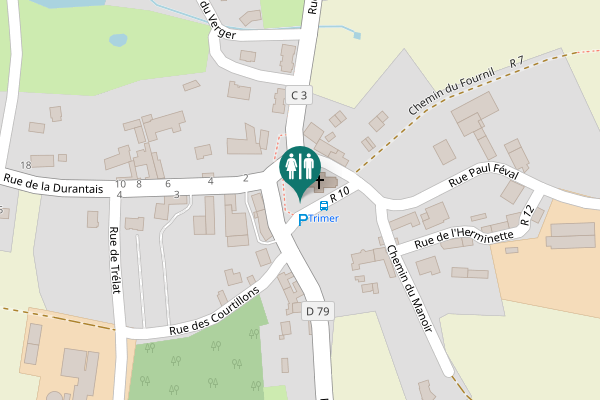 Map showing location of Rue de la Fontaine Toilet