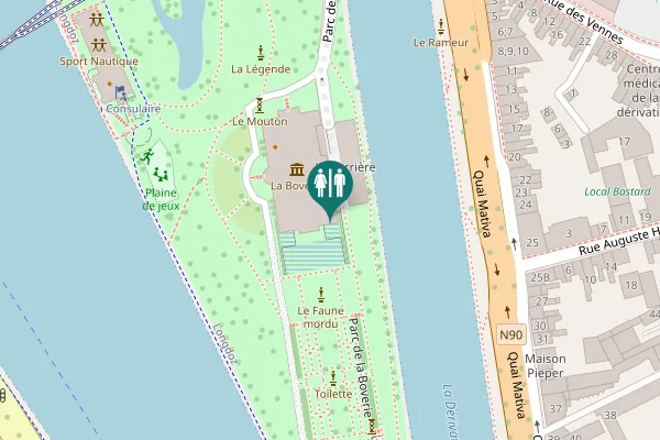 Map showing location of Parc de la Boverie 3 Toilet