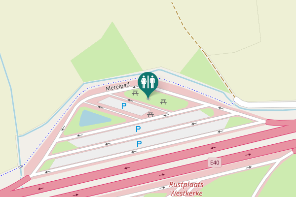 Map showing location of Merelpad Toilet