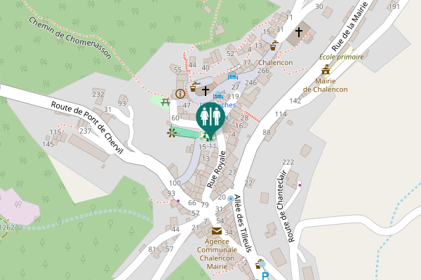 Map showing location of Chalencon Toilet