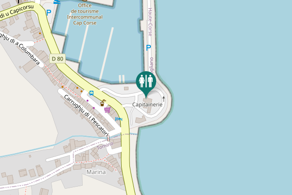 Map showing location of Spassighata di a Marina Toilet