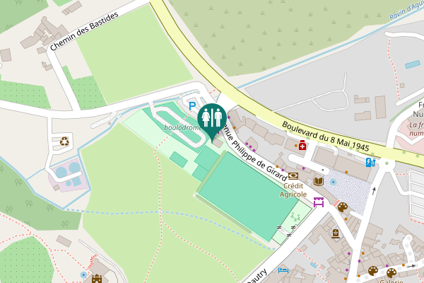 Map showing location of Avenue Philippe de Girard Toilet