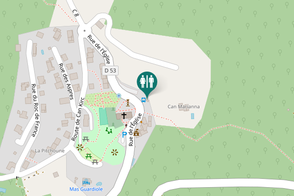 Map showing location of Rue de l'Église Toilet