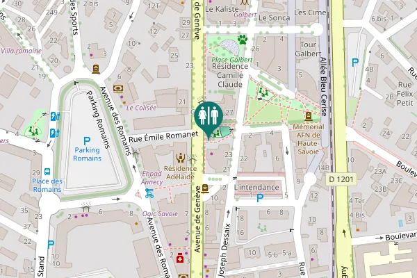Map showing location of Avenue de Genève 10 bis Toilet
