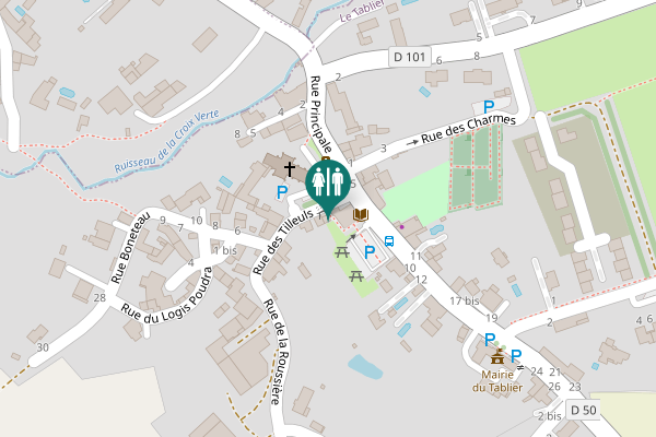Map showing location of Rue des Tilleuls 5 Toilet