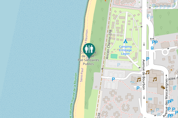 Map showing location of Ancien Chemin CFR Toilet