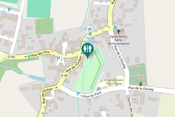 Map showing location of Rue de l'Océan 29 bis Toilet
