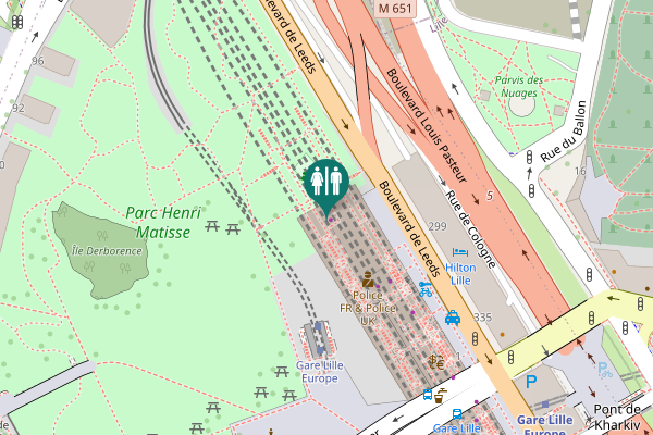 Map showing location of Boulevard de Leeds 253 Toilet