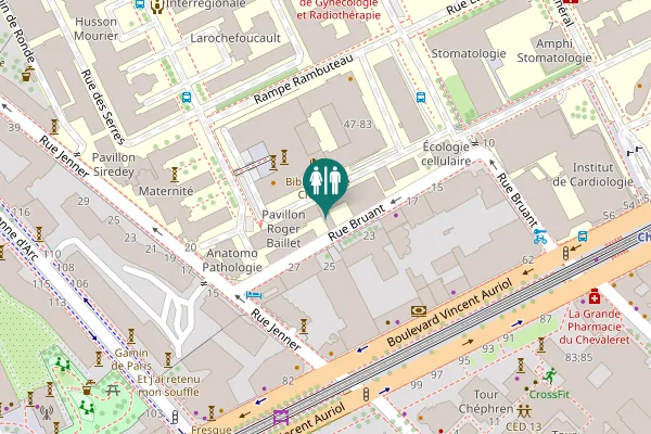 Map showing location of Rue Bruant 22 Toilet
