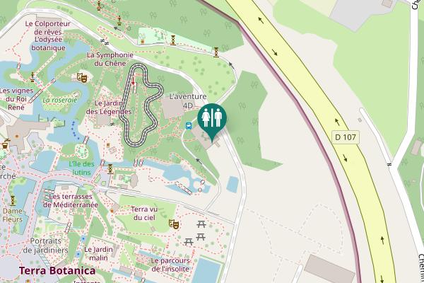Map showing location of D 107 Toilet