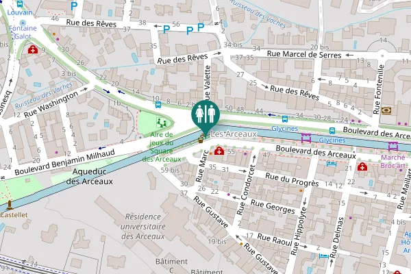 Map showing location of Toilettes gratuit