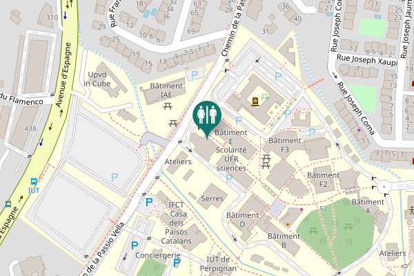 Map showing location of Chemin de la Passio Vella Toilet