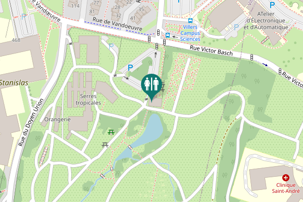 Map showing location of Rue de Vandœuvre Toilet