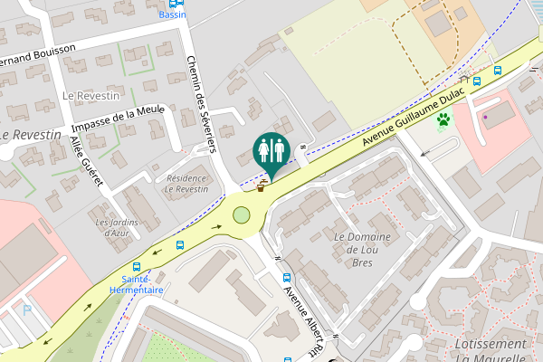 Map showing location of Avenue Guillaume Dulac Toilet