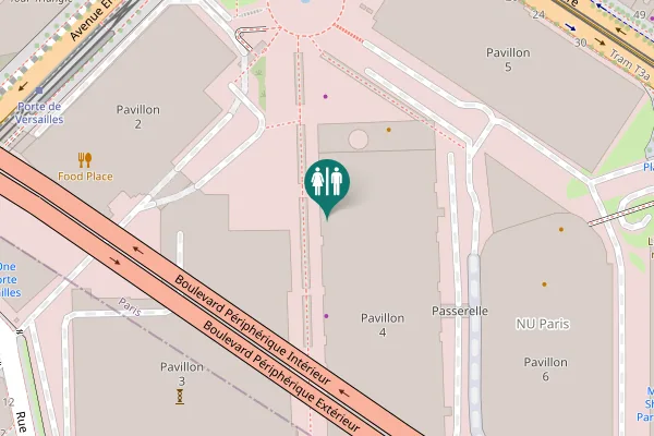 Map showing location of Boulevard Périphérique Intérieur Toilet