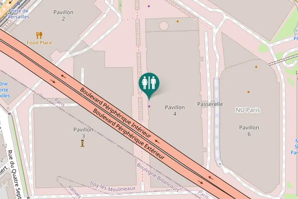 Map showing location of Boulevard Périphérique Intérieur Toilet