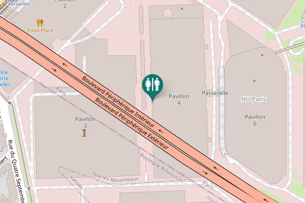 Map showing location of Boulevard Périphérique Intérieur Toilet