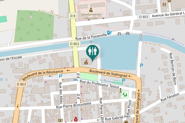 Map showing location of Rue du Cannelet Toilet