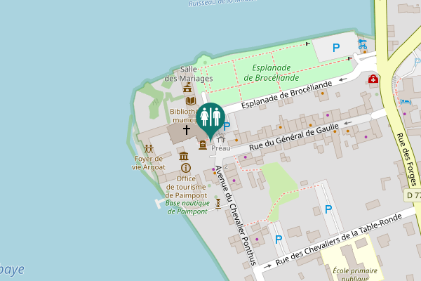 Map showing location of Esplanade de Brocéliande Toilet