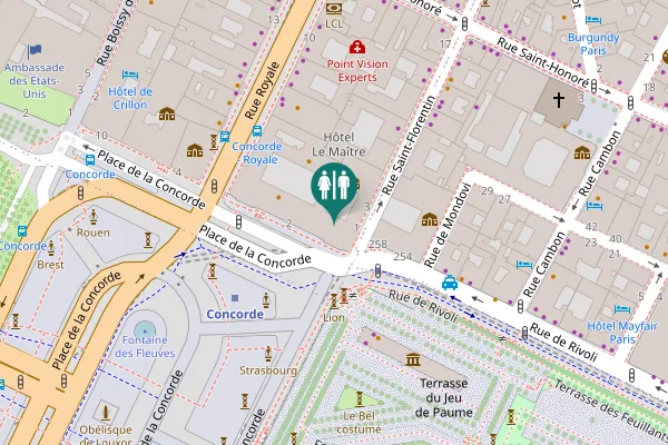 Map showing location of Rue Saint-Florentin 1 Toilet