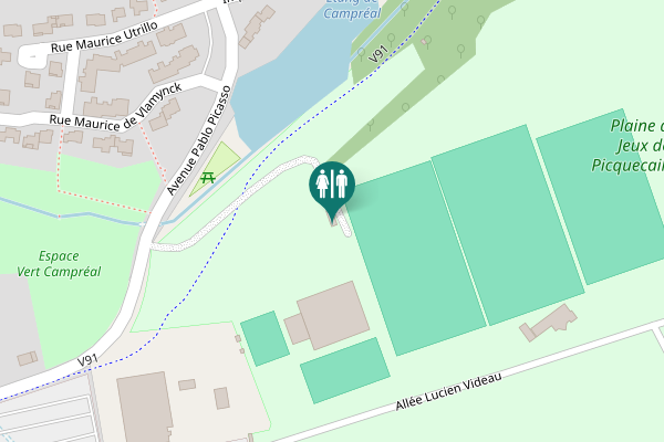 Map showing location of V91 Toilet