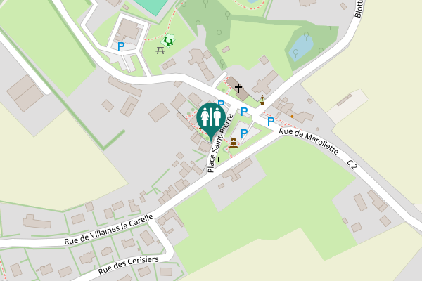 Map showing location of Place Saint-Pierre Toilet