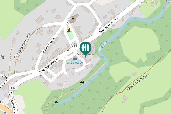 Map showing location of Rue de la Mairie Toilet