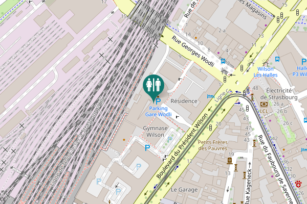Map showing location of Boulevard du Président Wilson 5 b Toilet
