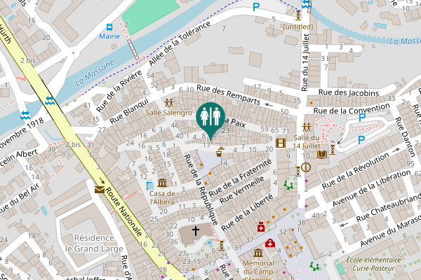Map showing location of Els Porxos Toilet