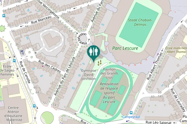 Map showing location of Bordeaux Toilet
