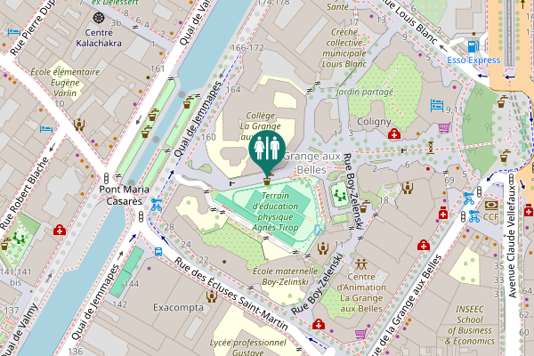 Map showing location of Paris Toilet