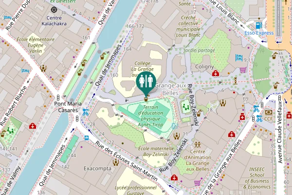 Map showing location of Paris Toilet