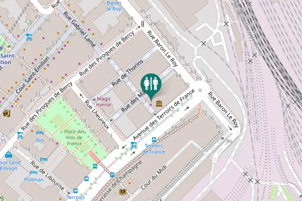 Map showing location of Passage Dubuffet Toilet
