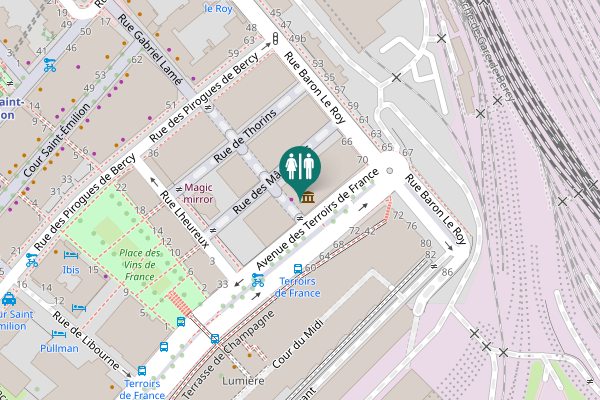 Map showing location of Avenue des Terroirs de France 53 Toilet