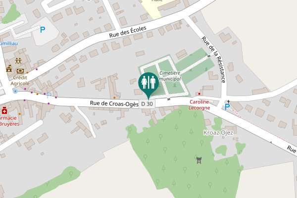 Map showing location of Rue de Croas-Ogès Toilet