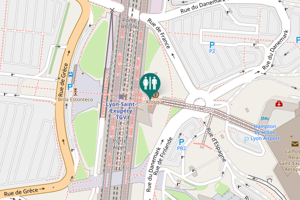Map showing location of Rue du Danemark Toilet